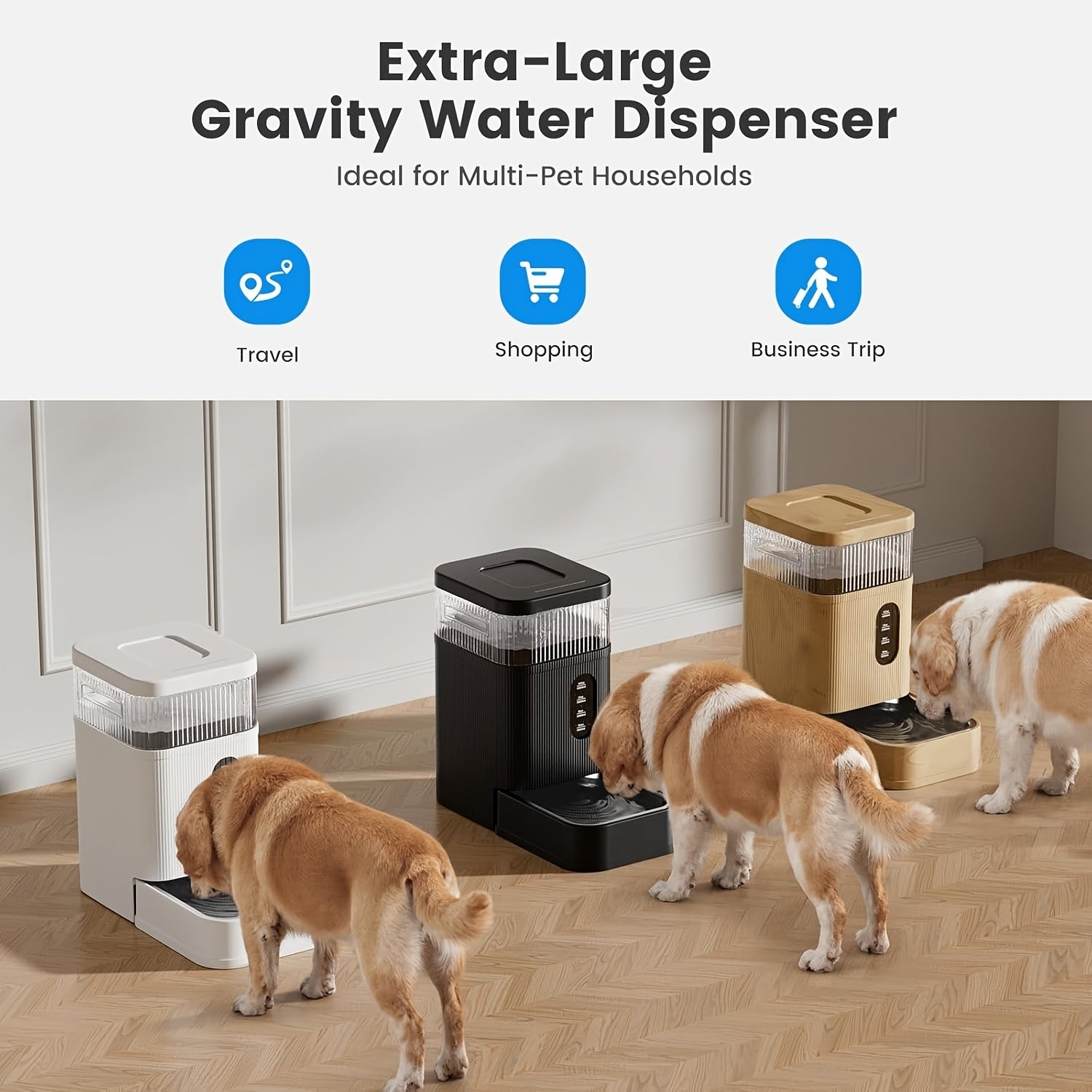 Nomipaw Automatic Dog Water Dispenser 2.25gal Gravity Waterer No Battery No Power