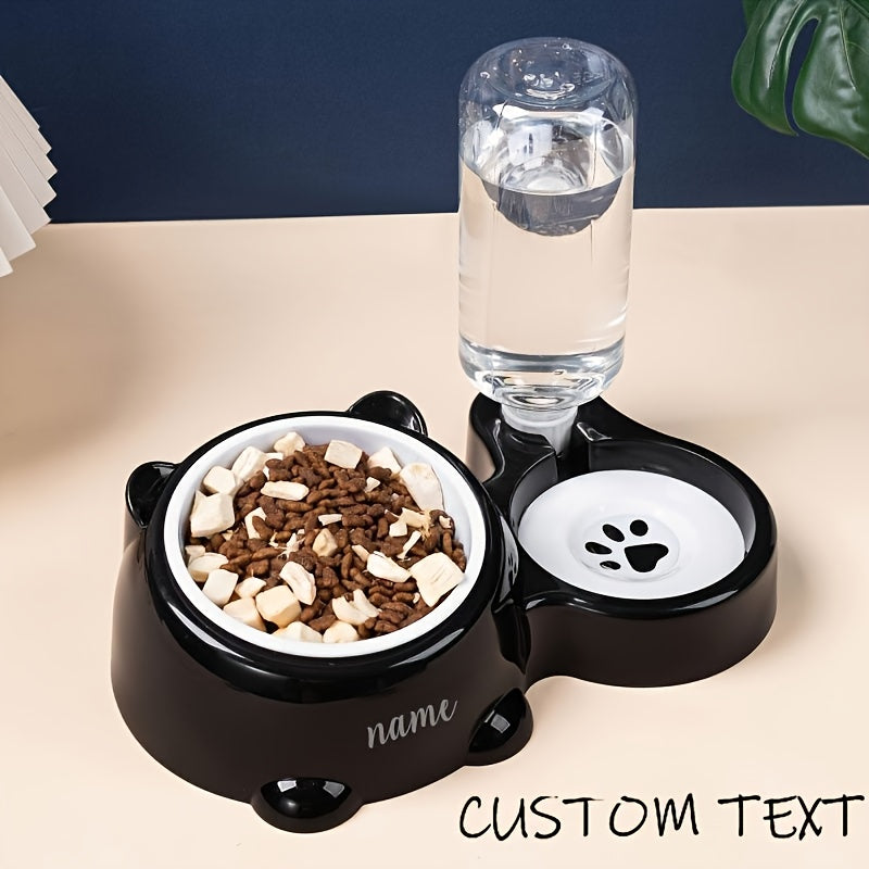 Customized Personalized Pet Bowl • Slanted Design • 1pc • Automatic Water Refill • Lightweight