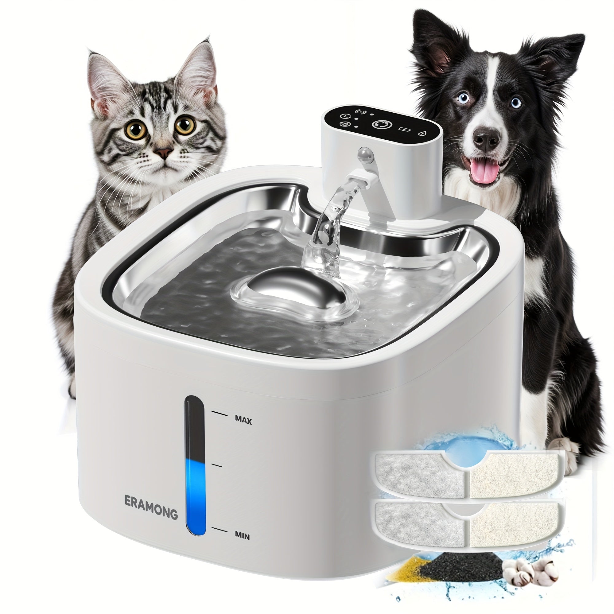 Pet Food Dispenser Bowl Automatic Pet Water Fountain with Water Level Window