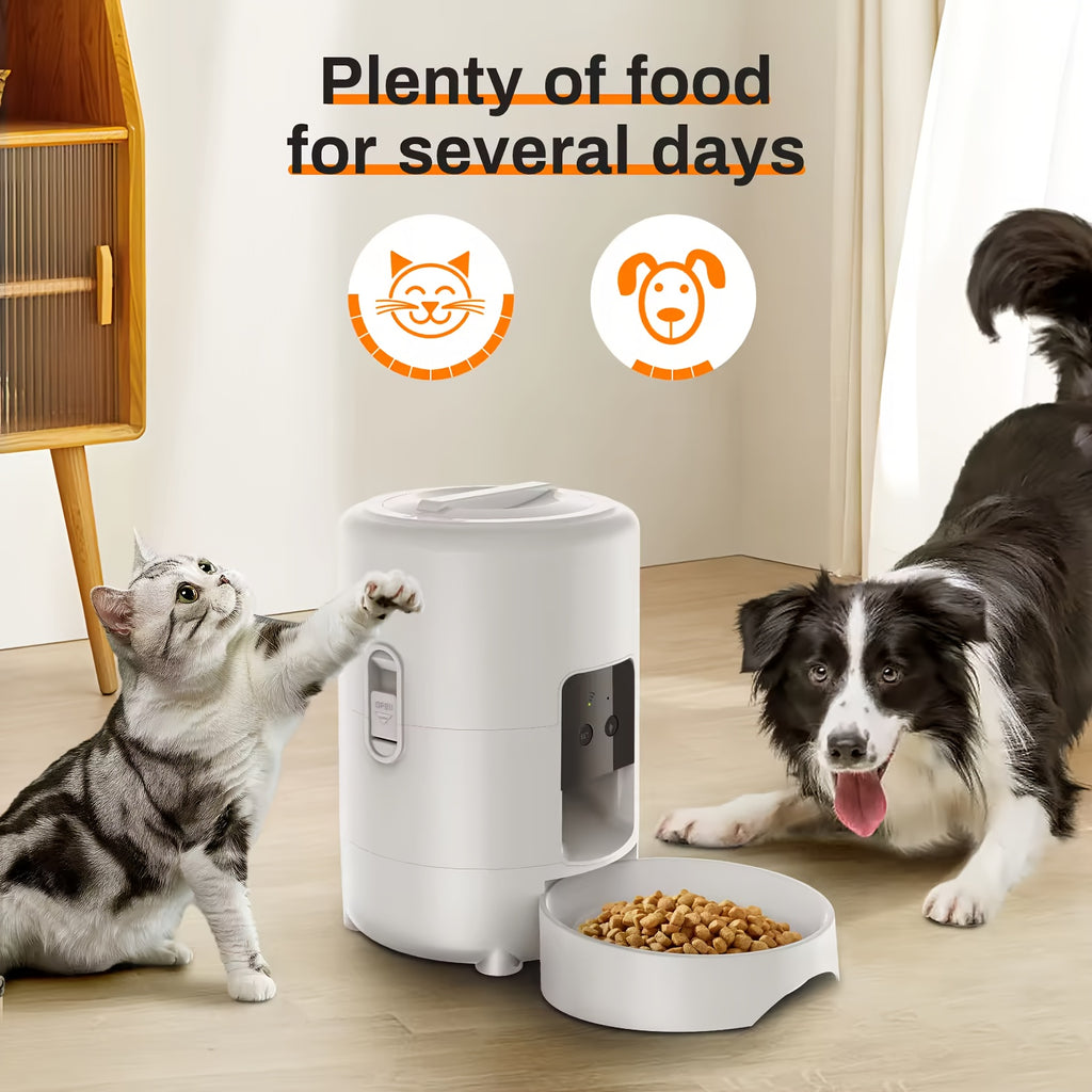 67.63oz Automatic Smart Wifi Button Cat Feeder, Pet Food Dispenser for Dry Food for Cats And Dogs