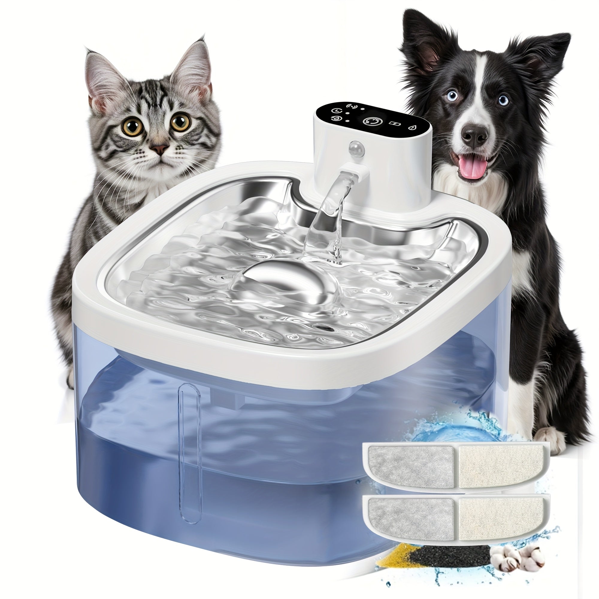 Pet Food Dispenser Bowl Automatic Pet Water Fountain with Water Level Window