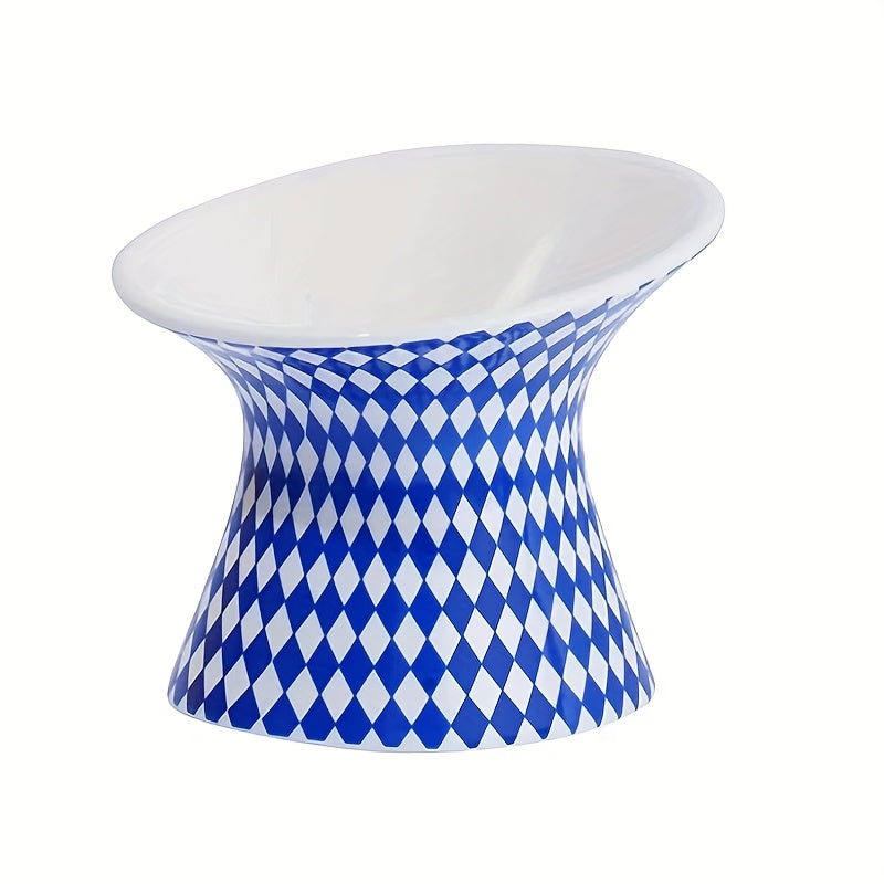 Elevated Cat Bowl, Ceramic Inclined Pet Food Bowl Water Bowl, Cat Feeder Bowl, Reduces Neck Strain