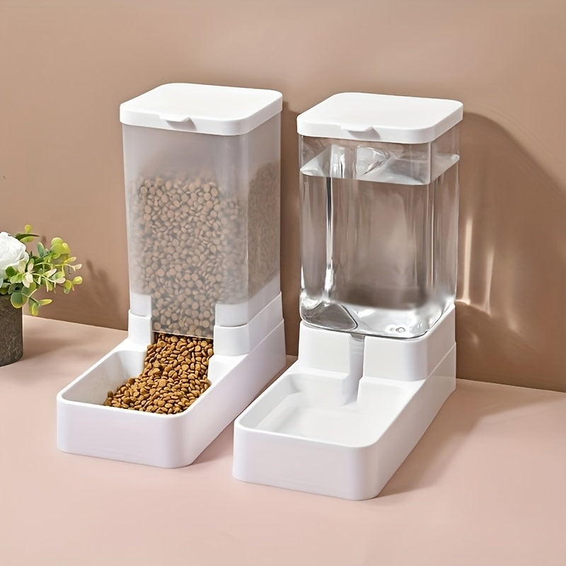 2pcs Multicolor Automatic Cat Feeder and Water Dispenser Set