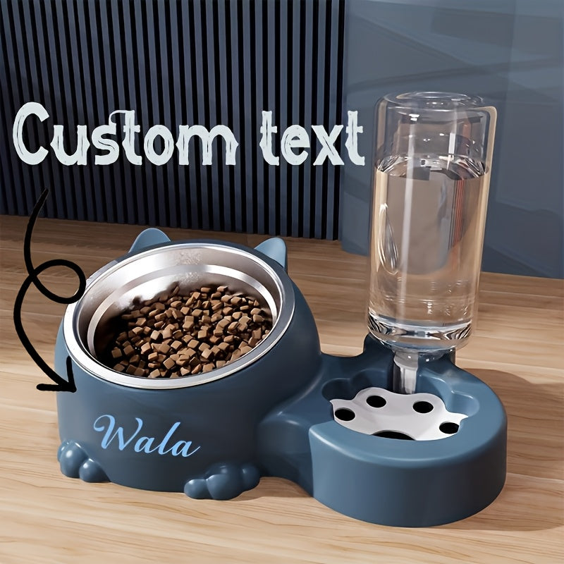 1pc Custom Pet Feeding Bowl | Stainless Steel and PP Material, Anti-Spill