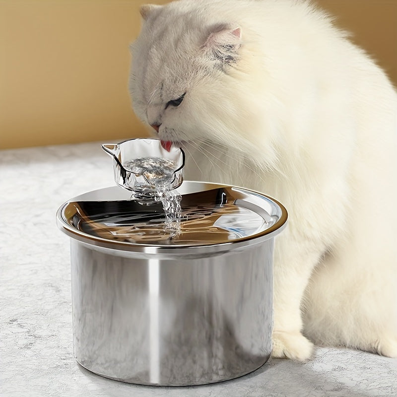 2L Stainless Steel Smart Water Dispenser for Pets • Automatic Water Feeder for Cats And Dogs • Without Battery