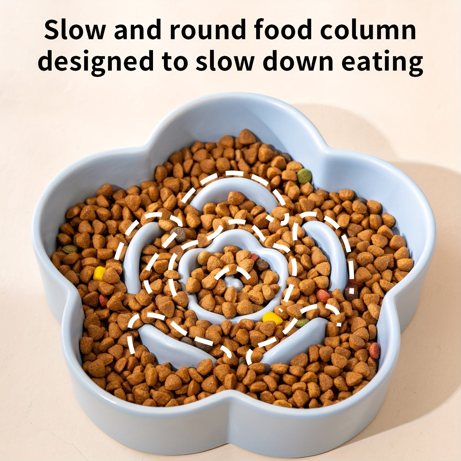 Porcelain Slow Food Bowl Dog Bowl Anti-Choking Medium and Large Dogs Dog Food Basin Cat Bowl