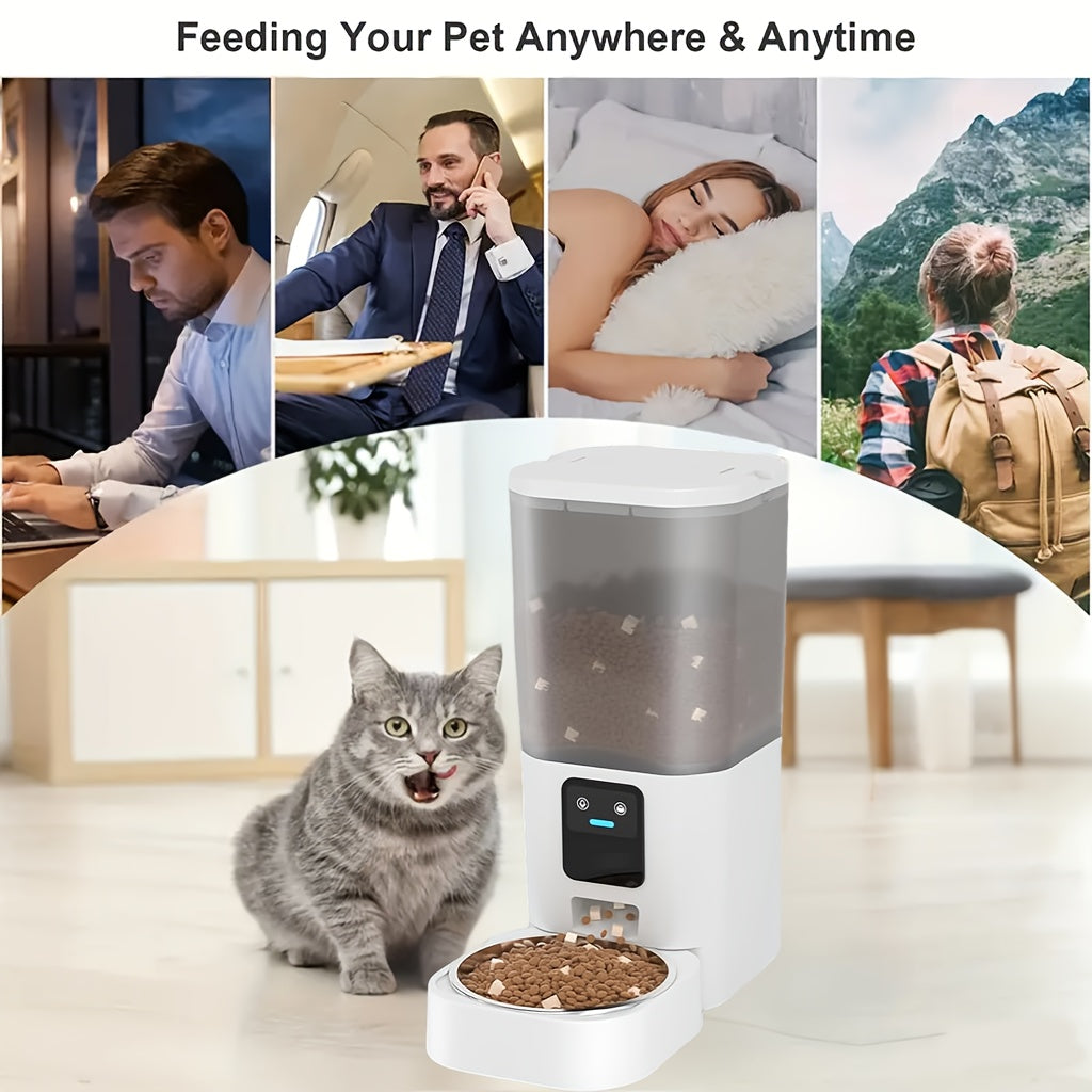 Automatic Cat Feeder, 5G WiFi support: Automatic Dog Feeder Large Breed with 1.85gal Dog Food Storage Container