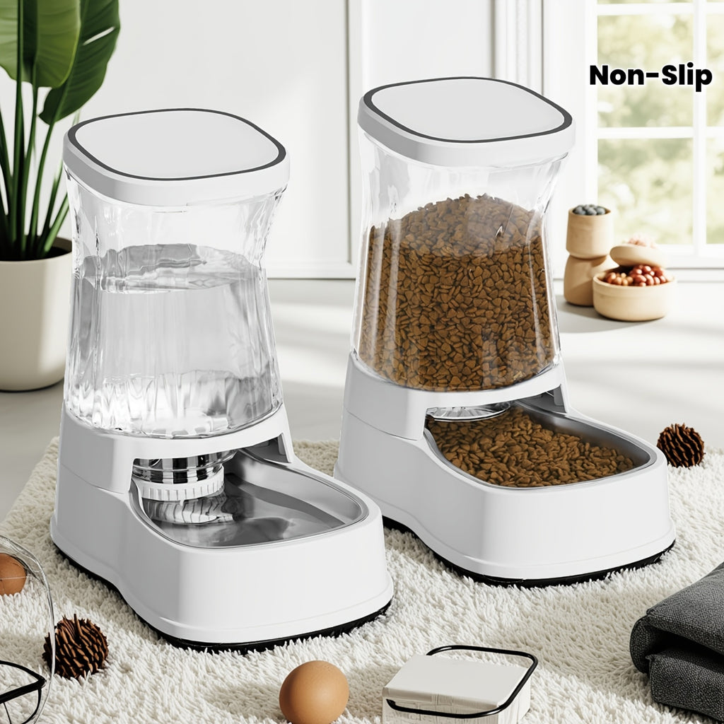 Dogs Feeder&Water Dispenser, Gravity-Fed Automatic, Each 1Gallon Large Capacity