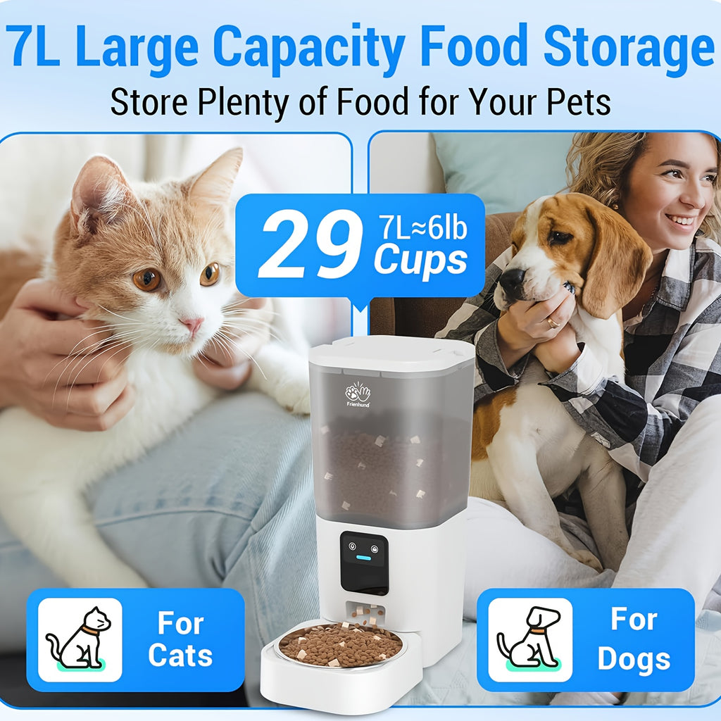 Automatic Cat Feeder, 5G WiFi support: Automatic Dog Feeder Large Breed with 1.85gal Dog Food Storage Container