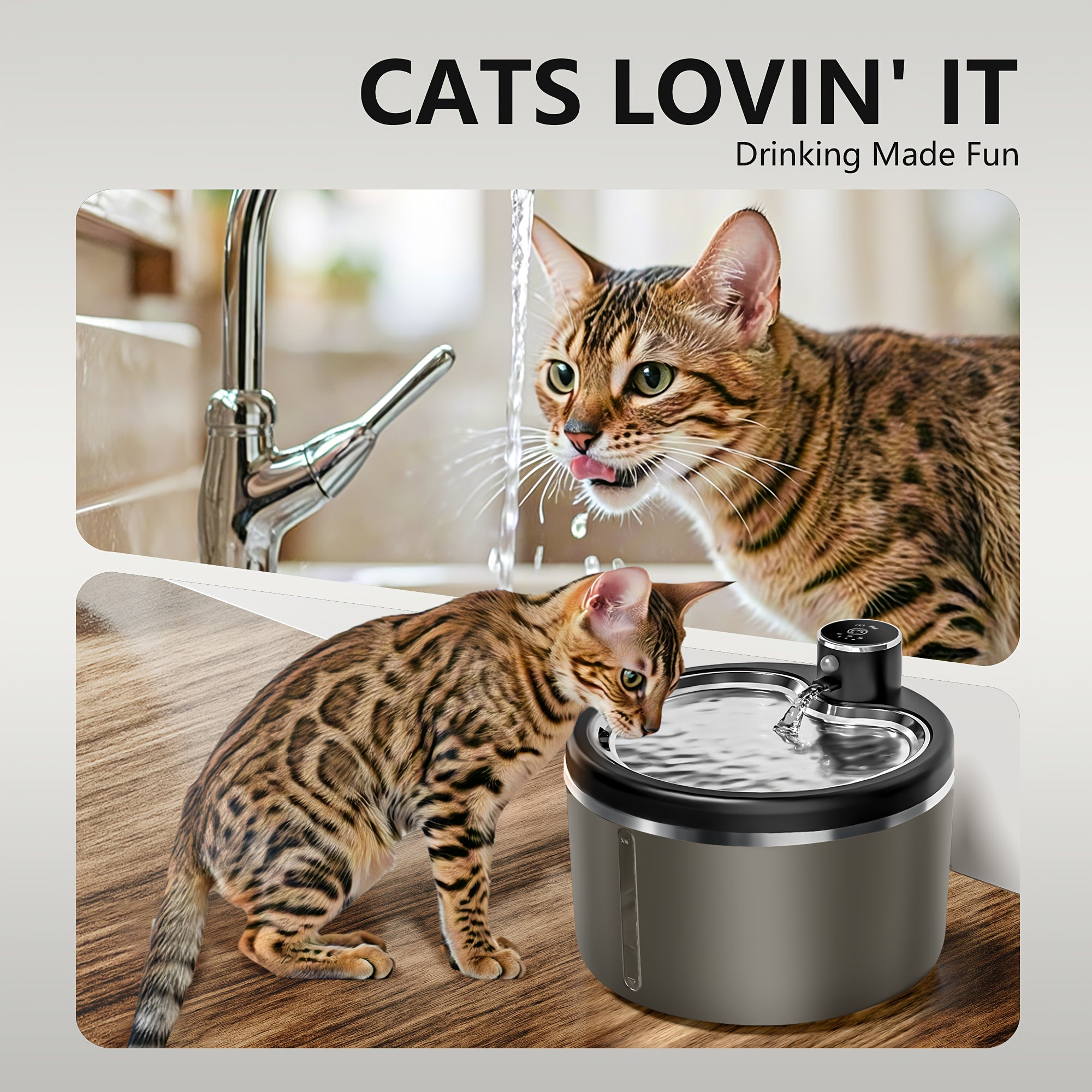 3L Wireless Cat Water Dispenser • Motion Sensor • USB Rechargeable • Large Capacity • Suitable for Indoor