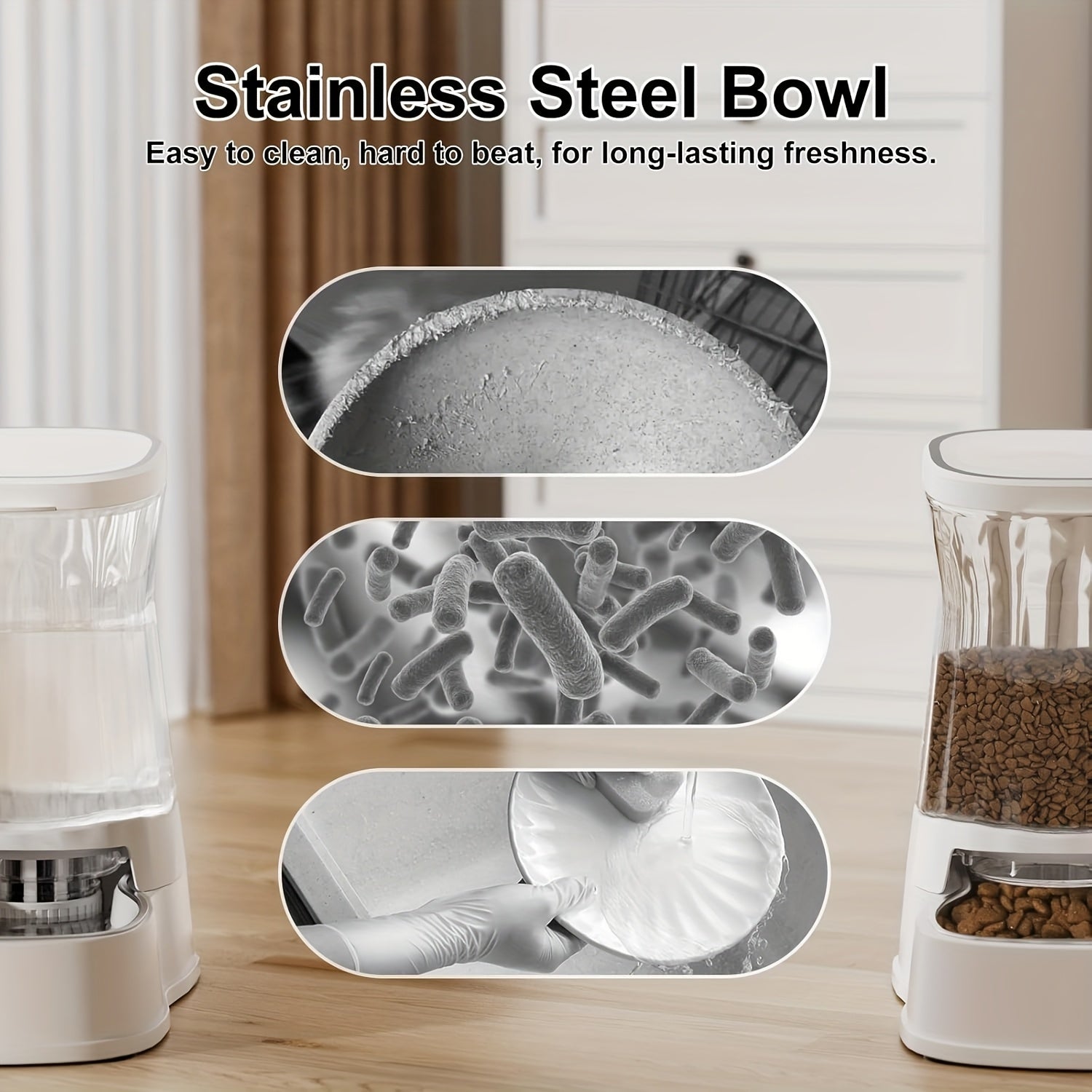 Dogs Feeder&Water Dispenser, Gravity-Fed Automatic, Each 1Gallon Large Capacity