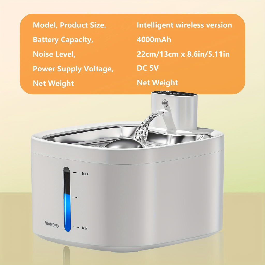 Pet Food Dispenser Bowl Automatic Pet Water Fountain with Water Level Window