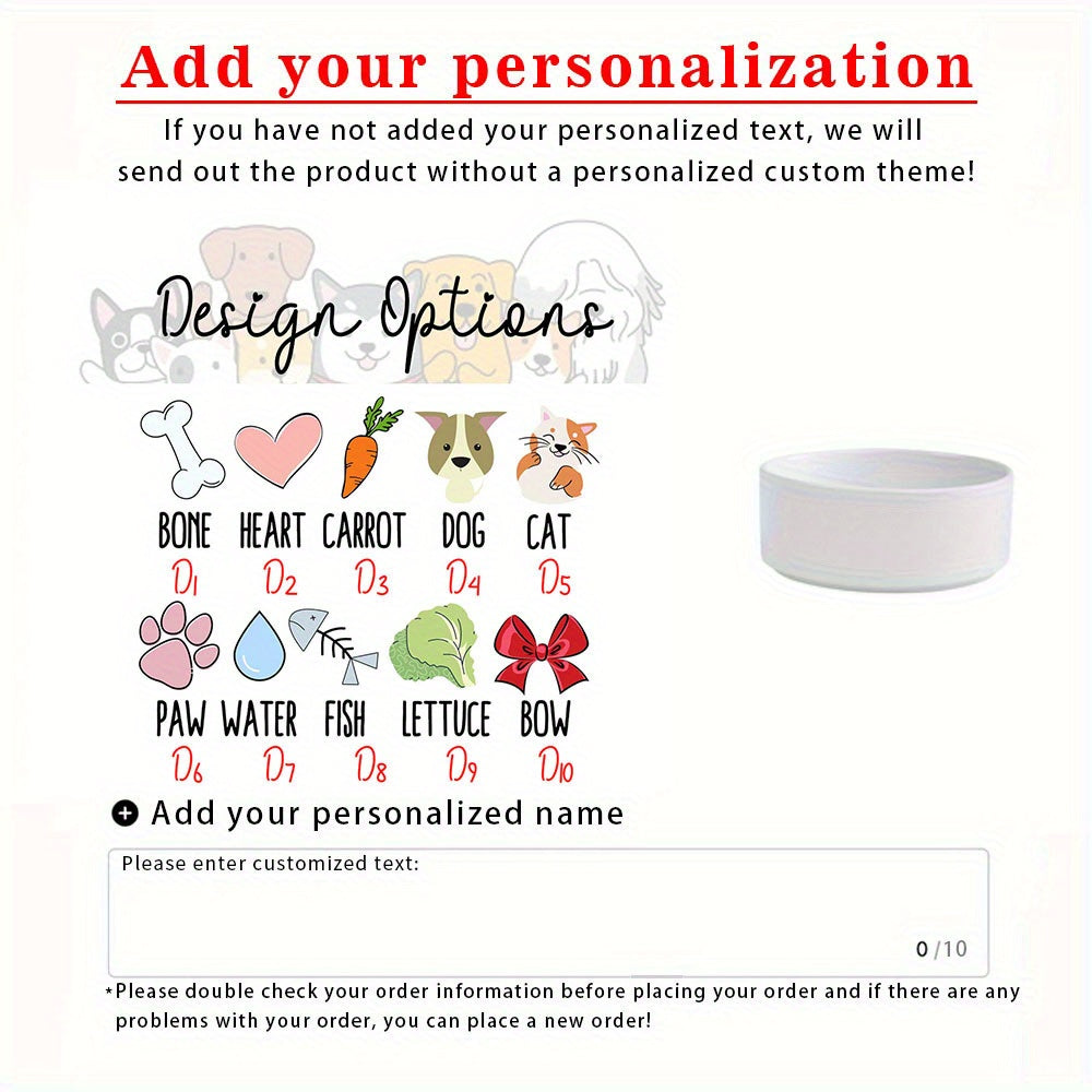 Custom Ceramic Dog Bowl, Personalized Dog Food Bowl with Name, Dog Food \u002F Water Bowls