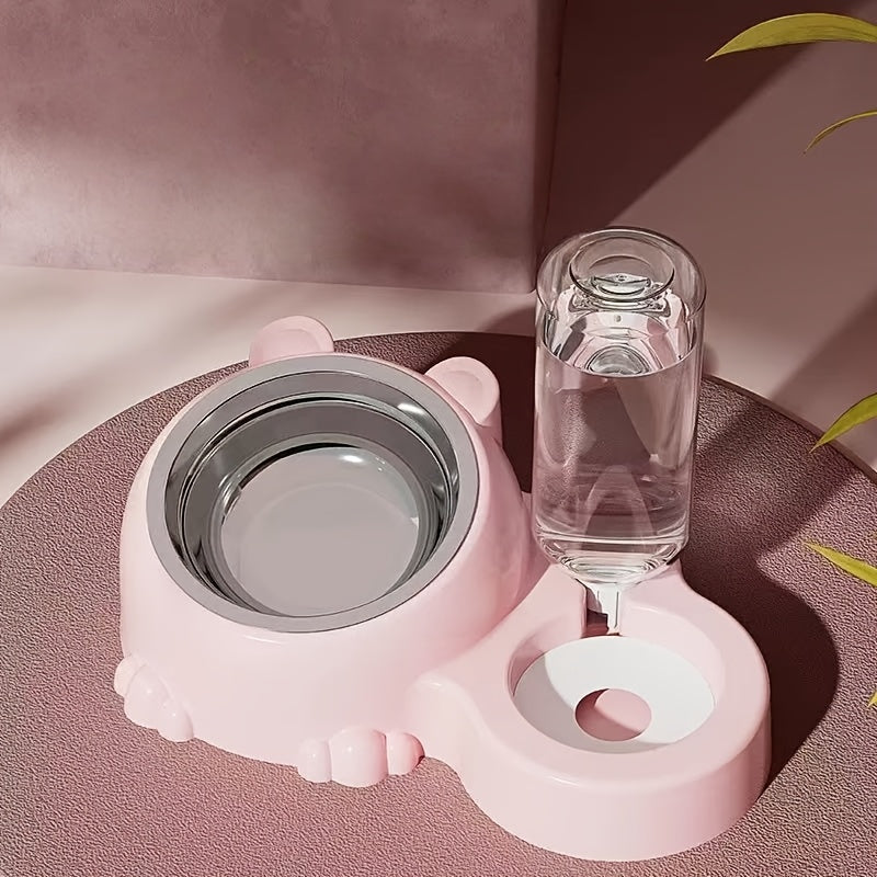 1pc Custom Pet Feeding Bowl | Stainless Steel and PP Material, Anti-Spill