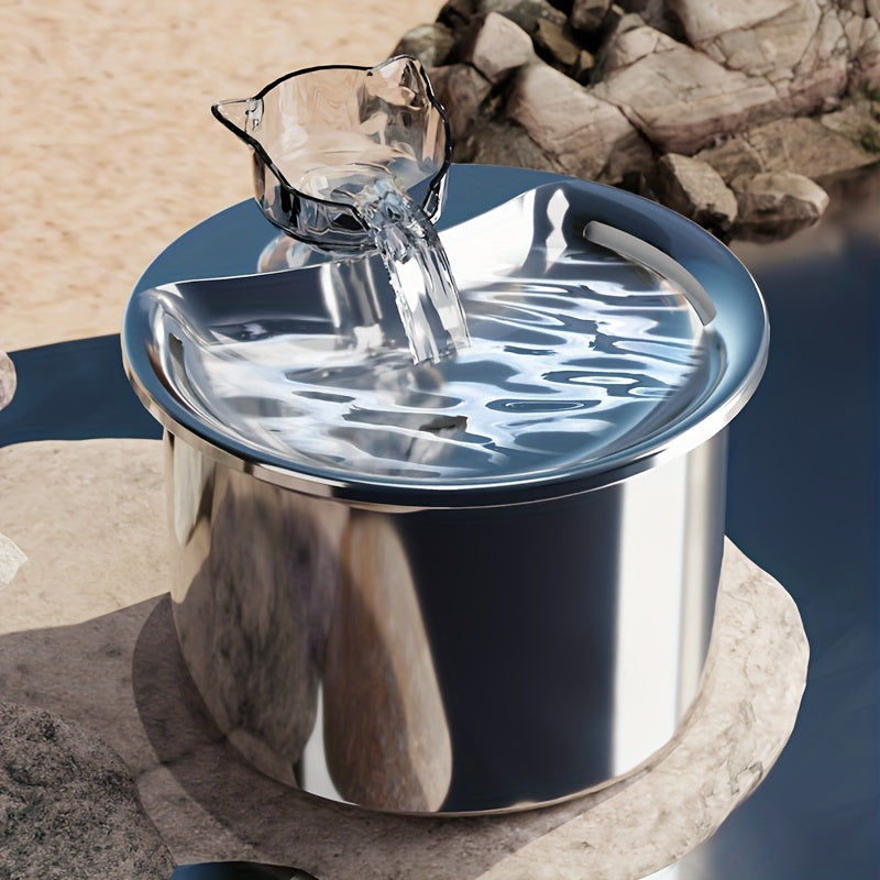 2L Stainless Steel Smart Water Dispenser for Pets • Automatic Water Feeder for Cats And Dogs • Without Battery