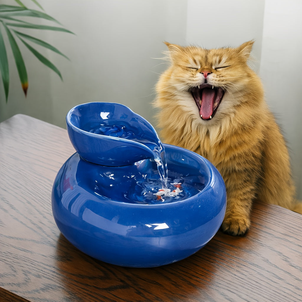 1pc Cat Water Fountain, Odor-free, Made of Clean and Hygienic Ceramic Material