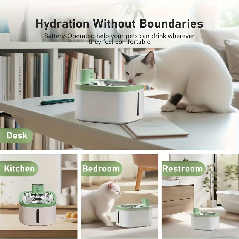 Pet Food Dispenser Bowl Automatic Pet Water Fountain with Water Level Window