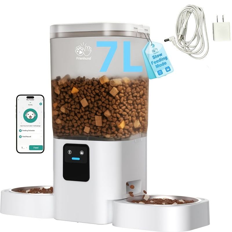 Automatic Cat Feeder, 5G WiFi support: Automatic Dog Feeder Large Breed with 1.85gal Dog Food Storage Container