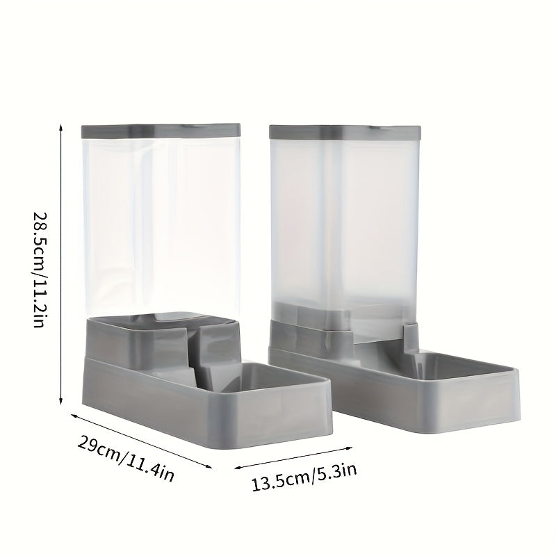 2pcs Multicolor Automatic Cat Feeder and Water Dispenser Set