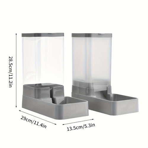 2pcs Multicolor Automatic Cat Feeder and Water Dispenser Set