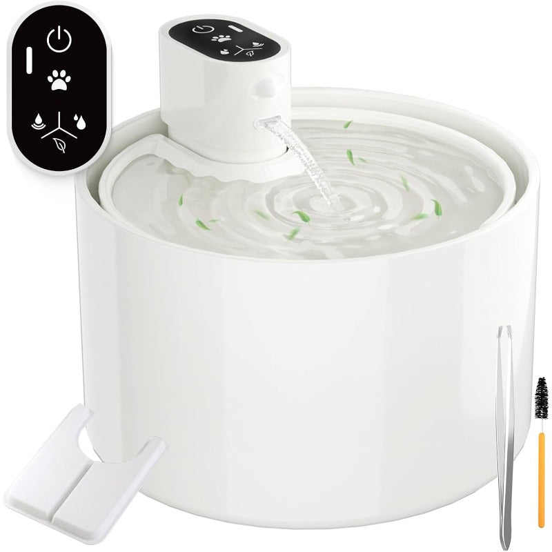Automatic Ceramic & Dog Water Fountain with Ultra-Quiet Pump, Cordless