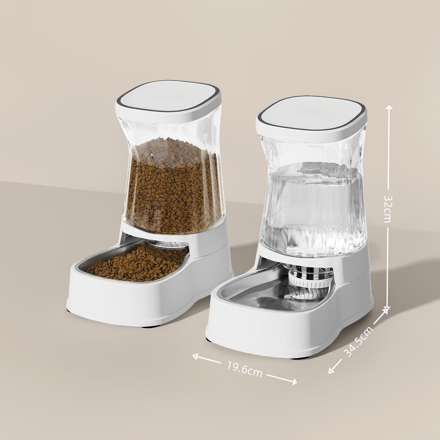 Dogs Feeder&Water Dispenser, Gravity-Fed Automatic, Each 1Gallon Large Capacity