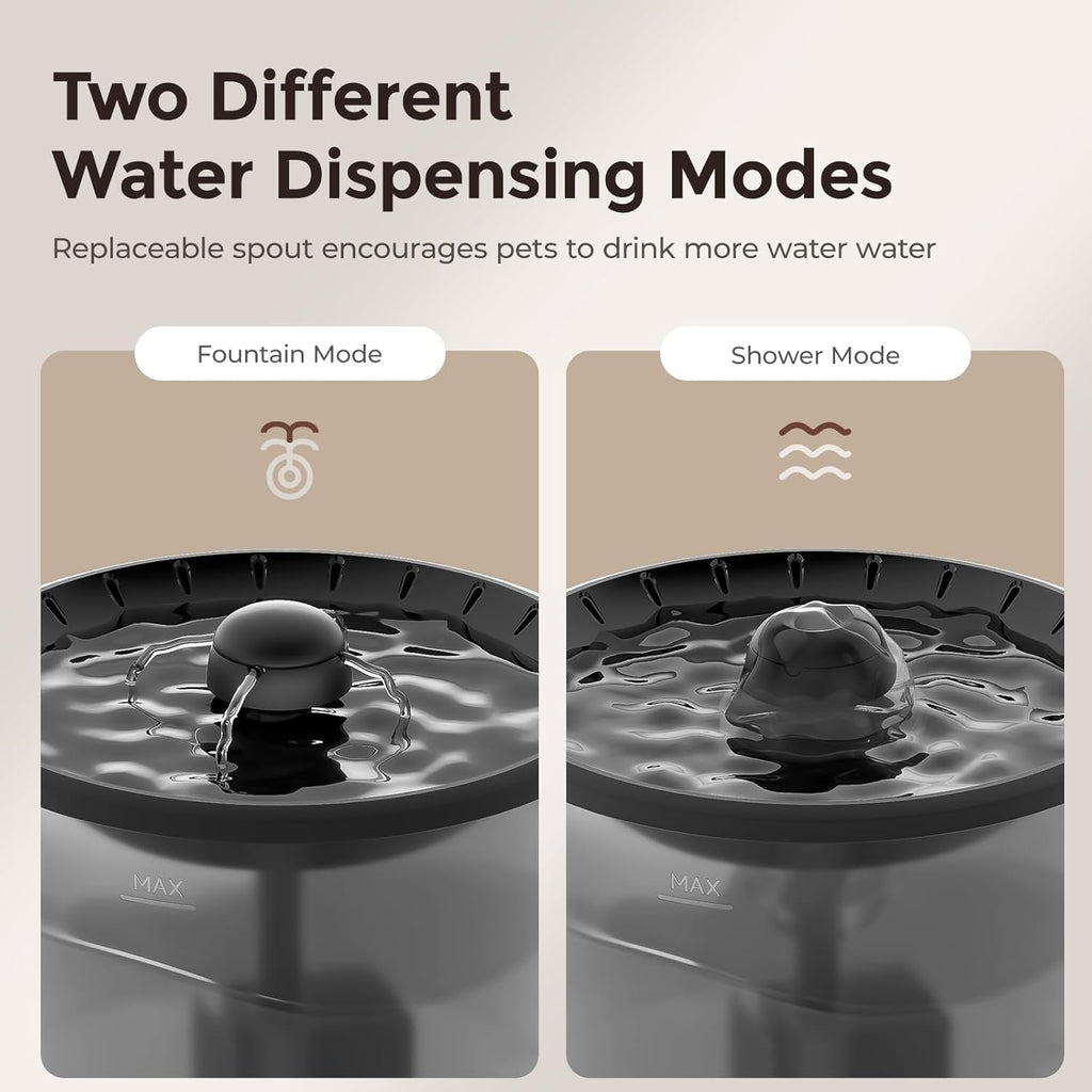 Automatic Cat Feeder and Water Fountain, Timed Pet Dry Food Dispenser, Programmable Portion Control