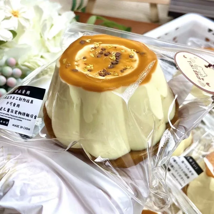 Caramel Pudding Cake Squishy Stress Toy with Slow-Rising Soft Squeeze 🍮✨