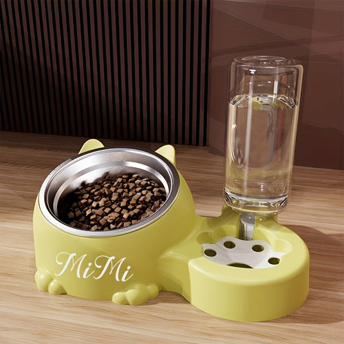 1pc Custom Pet Feeding Bowl | Stainless Steel and PP Material, Anti-Spill