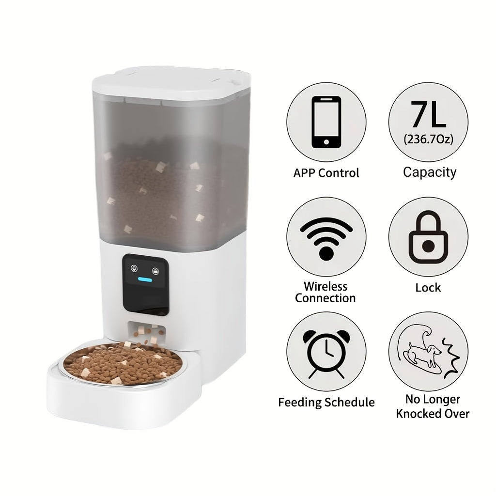 Automatic Cat Feeder, 5G WiFi support: Automatic Dog Feeder Large Breed with 1.85gal Dog Food Storage Container