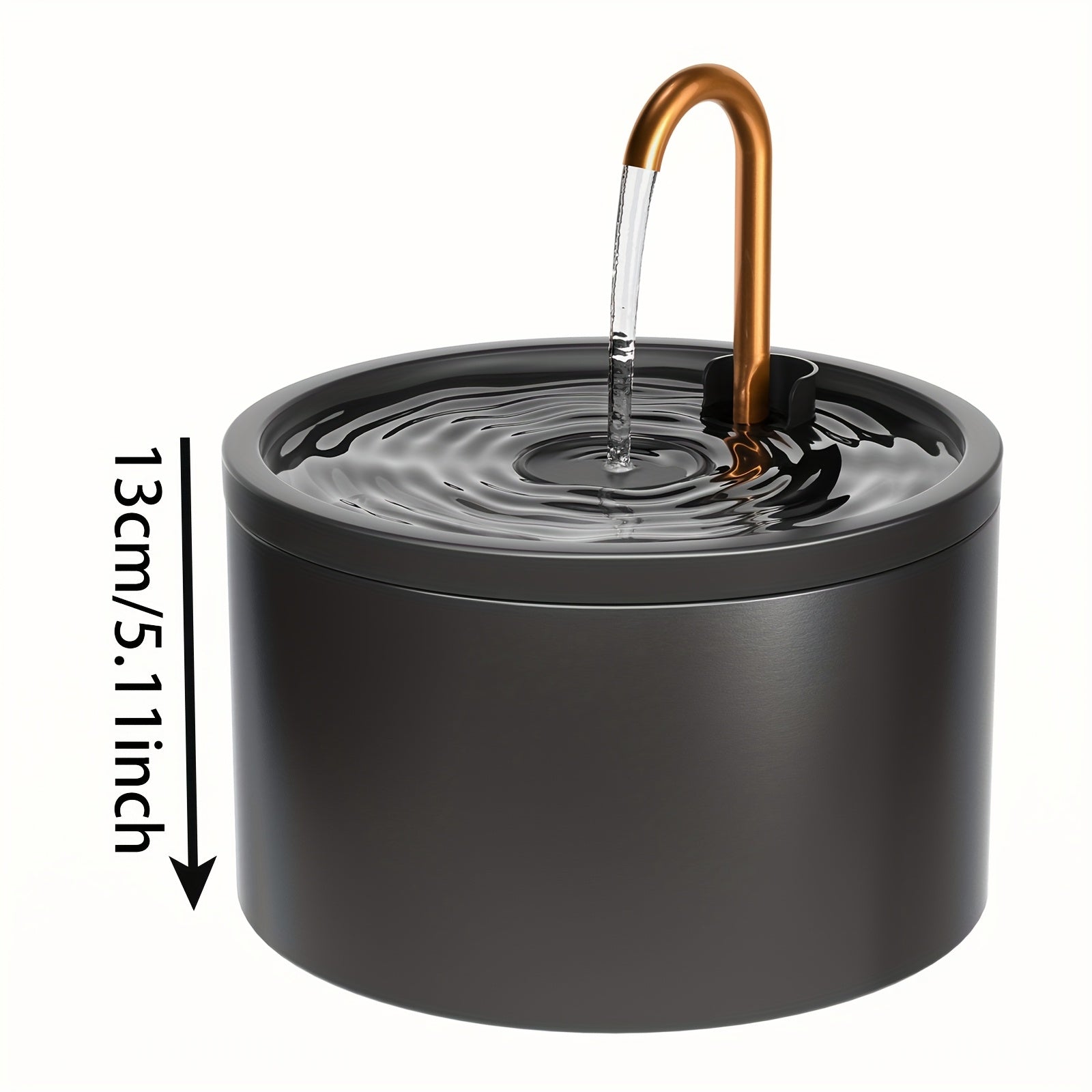 Black Ceramic Cat Water Dispenser, 2.1L + 3 Filter Cartridges + 2 Square  Filters