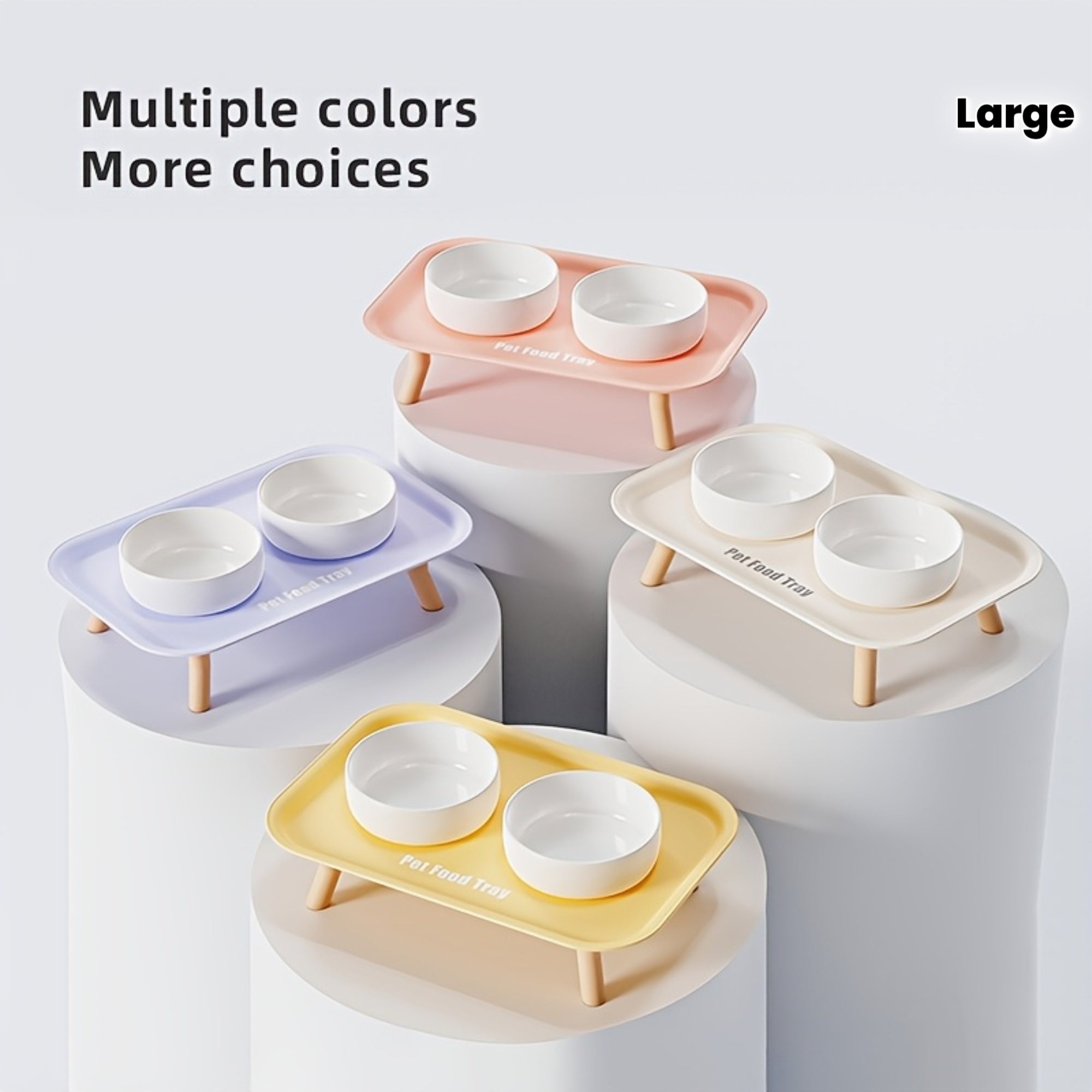 New Large Dining Table Pet Ceramic Double Bowl Dish