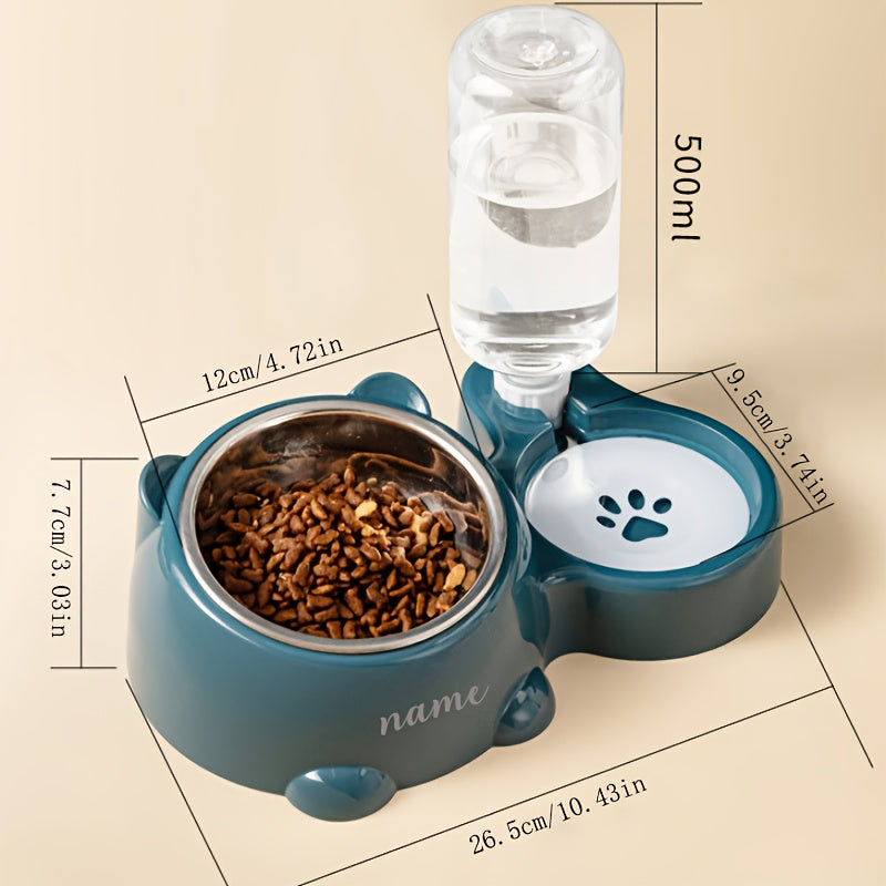 Customized Personalized Pet Bowl • Slanted Design • 1pc • Automatic Water Refill • Lightweight