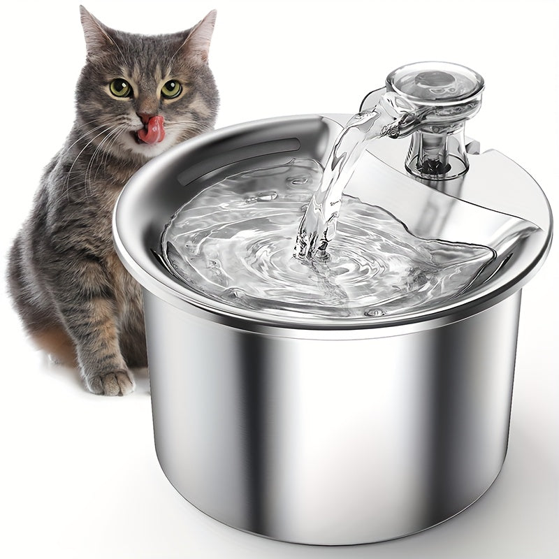 2L Stainless Steel Smart Water Dispenser for Pets • Automatic Water Feeder for Cats And Dogs • Without Battery