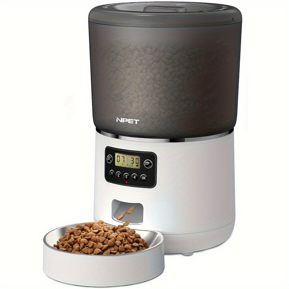 NPET Automatic Pet Feeder 1.06gal Large Capacity Timed Distribute Food Cat