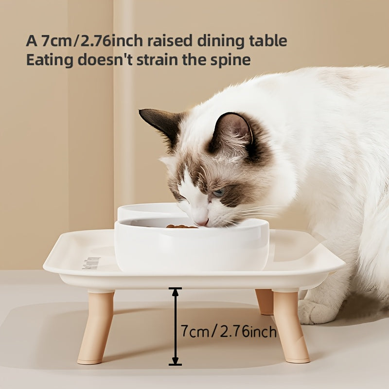 New Large Dining Table Pet Ceramic Double Bowl Dish