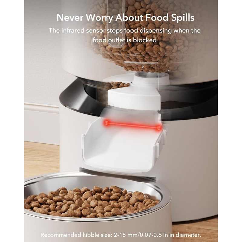 Petlibro PL-AF006-01W Granary 5L Automatic Pet Feeder, Single Tray, White - Certified Refurbished