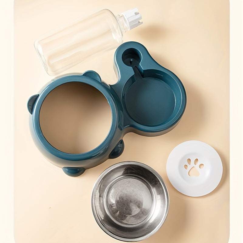 Customized Personalized Pet Bowl • Slanted Design • 1pc • Automatic Water Refill • Lightweight