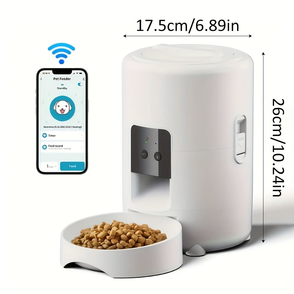 67.63oz Automatic Smart Wifi Button Cat Feeder, Pet Food Dispenser for Dry Food for Cats And Dogs