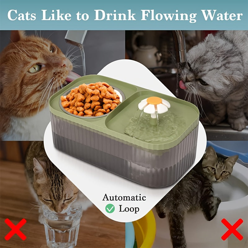 Cat Fountain\u002F1 Water Dispenser with Stainless Steel Bowl\u002F3L Automatic Pet Waterer