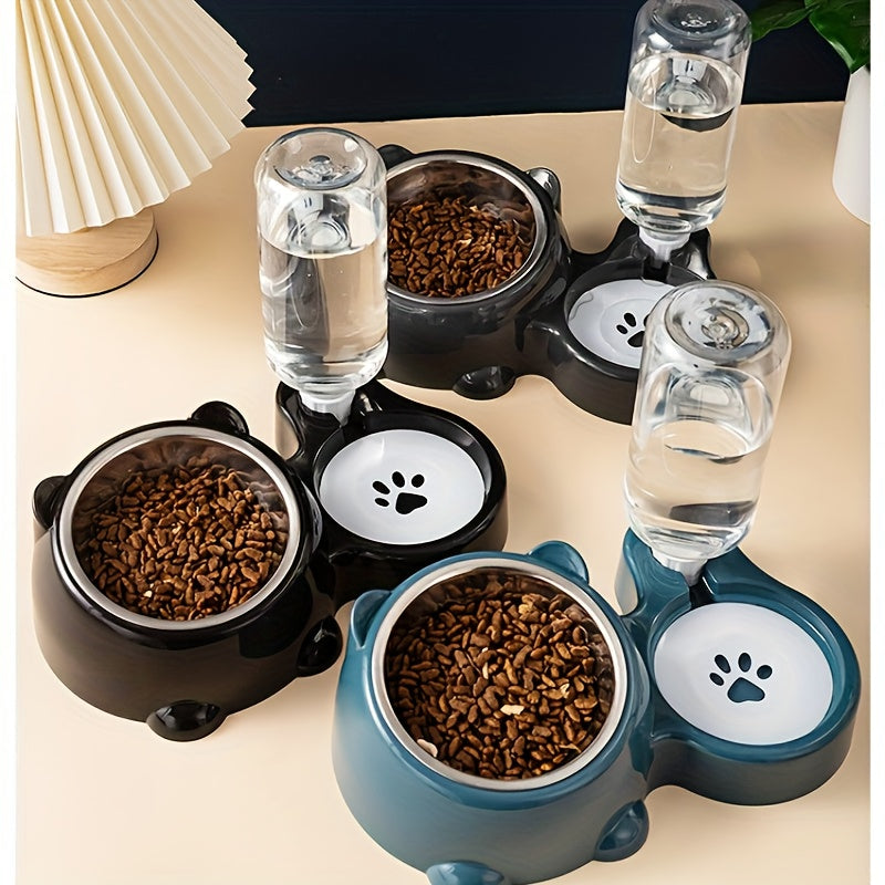 Customized Personalized Pet Bowl • Slanted Design • 1pc • Automatic Water Refill • Lightweight