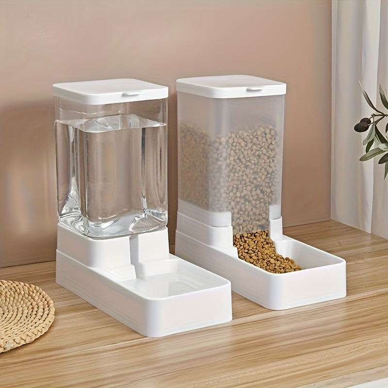2pcs Multicolor Automatic Cat Feeder and Water Dispenser Set