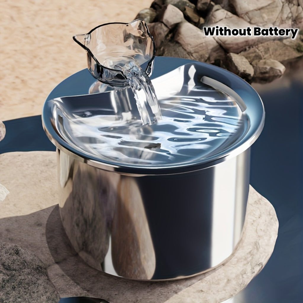 2L Stainless Steel Smart Water Dispenser for Pets • Automatic Water Feeder for Cats And Dogs • Without Battery