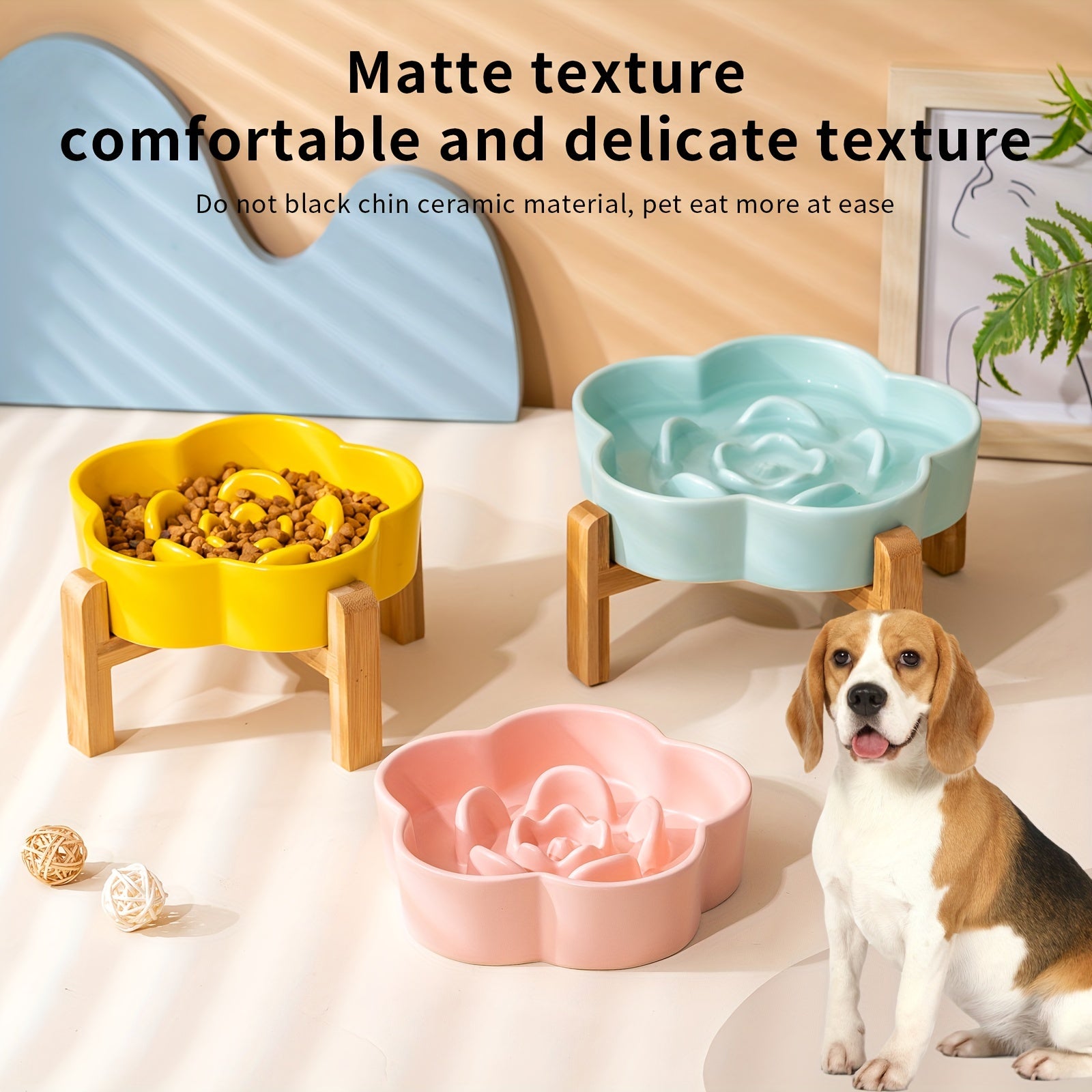 Porcelain Slow Food Bowl Dog Bowl Anti-Choking Medium and Large Dogs Dog Food Basin Cat Bowl