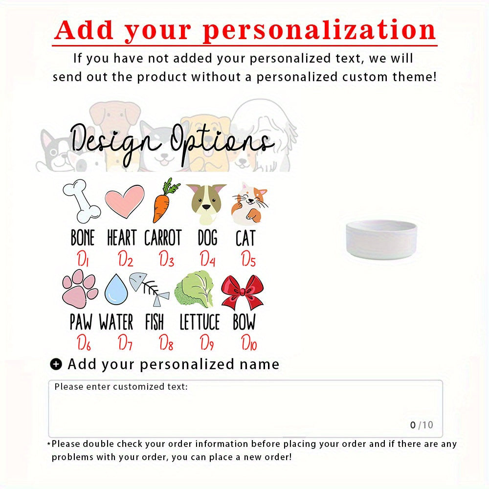 Custom Ceramic Dog Bowl, Personalized Dog Food Bowl with Name, Dog Food \u002F Water Bowls