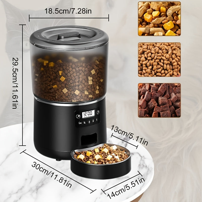 NPET Automatic Pet Feeder 1.06gal Large Capacity Timed Distribute Food Cat